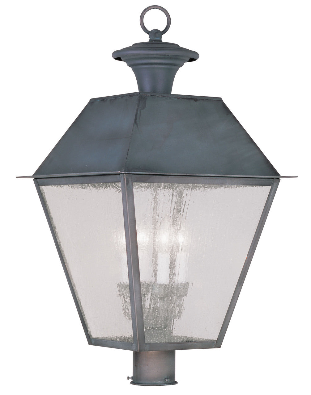 LIVEX Lighting 2173-61 Mansfield Outdoor Post Lantern in Charcoal (4 Light)