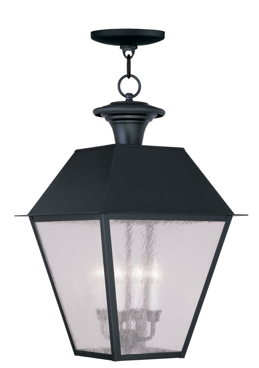 LIVEX Lighting 2174-04 Mansfield Outdoor Chain Lantern in Black (4 Light)