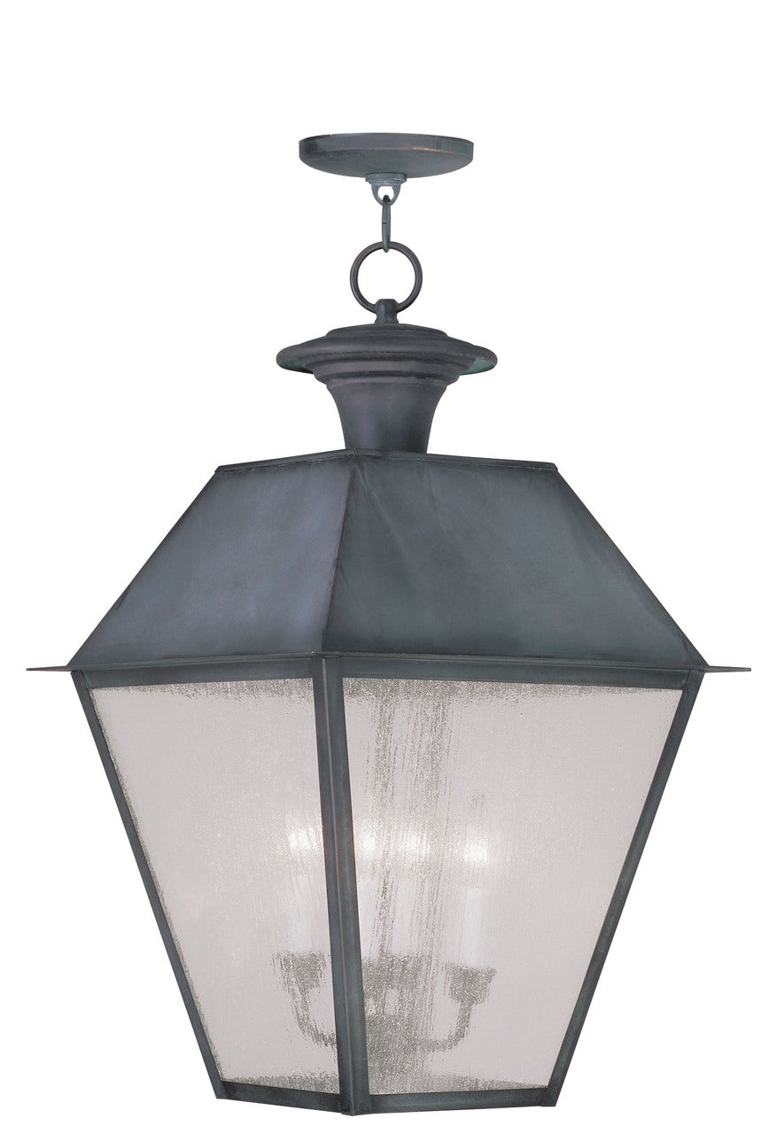 LIVEX Lighting 2174-61 Mansfield Outdoor Chain Lantern in Charcoal (4 Light)