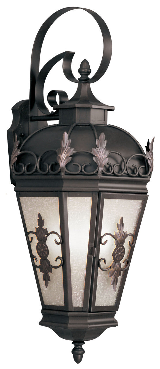 LIVEX Lighting 2196-07 Berkshire Outdoor Wall Lantern in Bronze (3 Light)