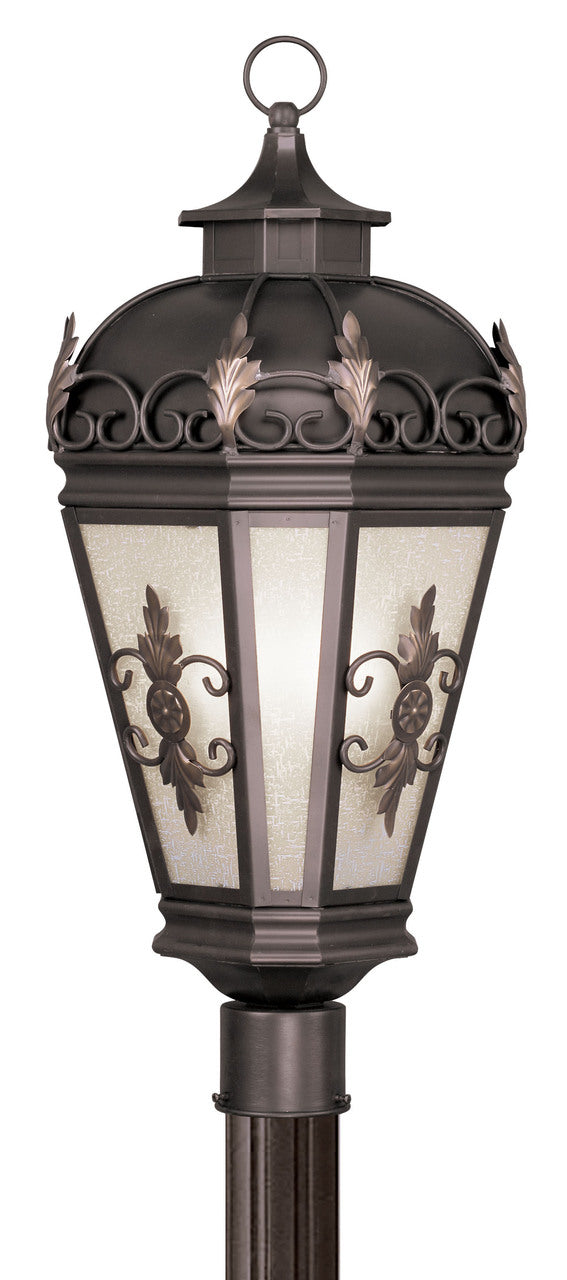 LIVEX Lighting 2197-07 Berkshire Outdoor Post Lantern in Bronze (3 Light)