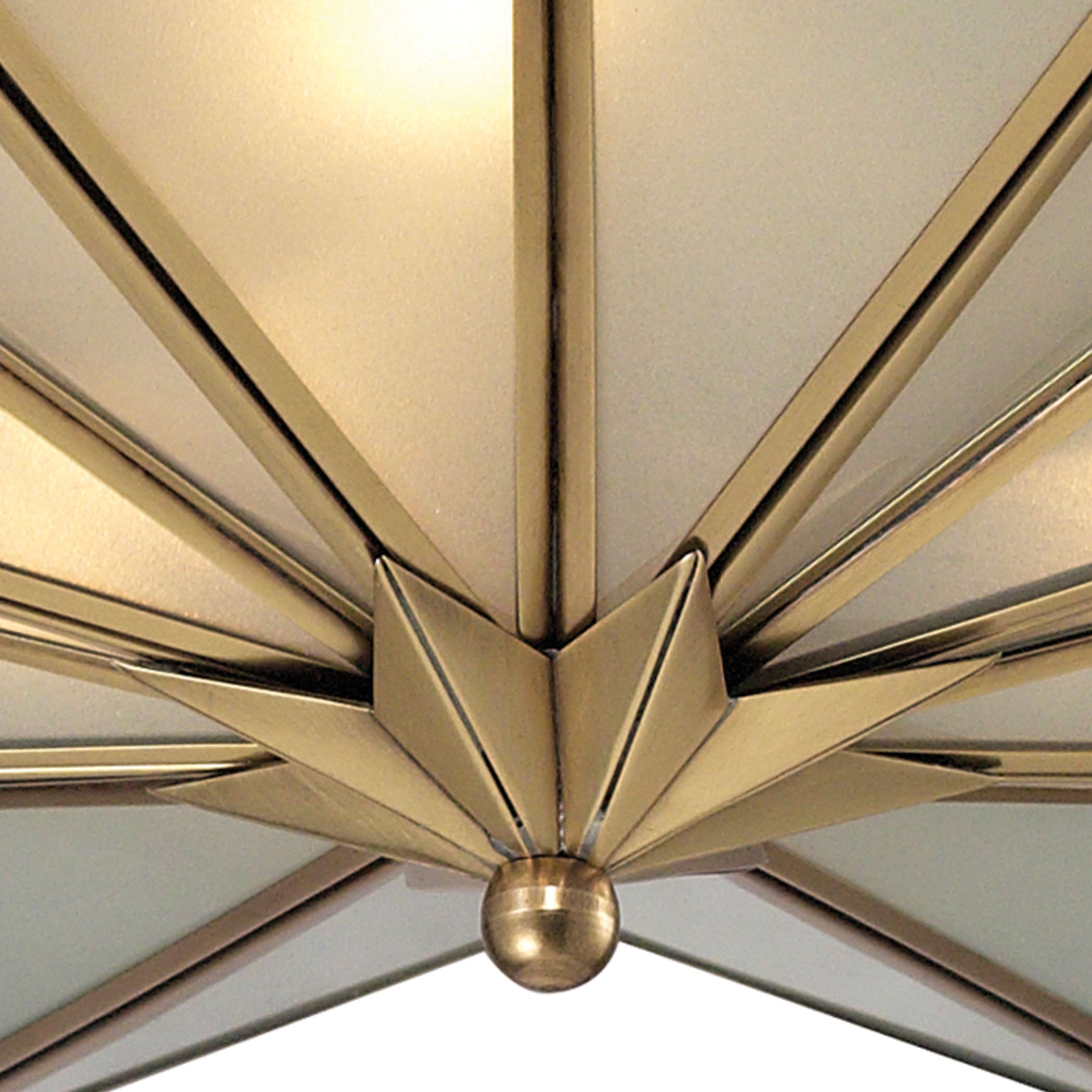 ELK Lighting 22011/3 Decostar 3-Light Flush Mount in Brushed Brass with Frosted Glass Panels