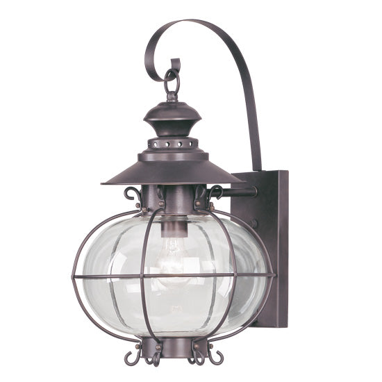 LIVEX Lighting 2223-07 Harbor Outdoor Wall Lantern in Bronze (1 Light)