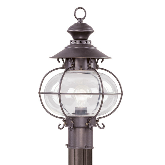 LIVEX Lighting 2224-07 Harbor Outdoor Post Lantern in Bronze (1 Light)