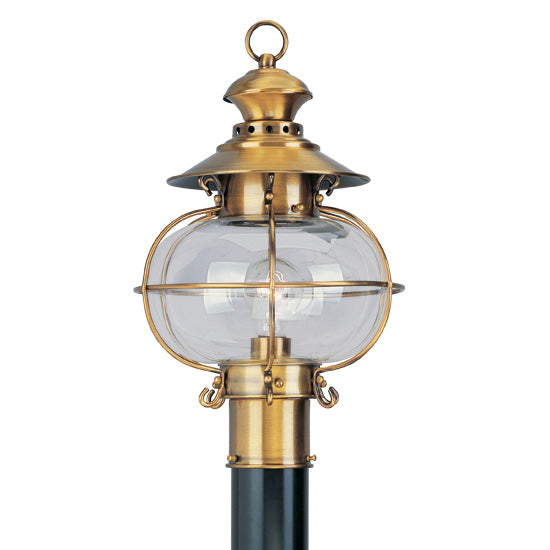 LIVEX Lighting 2224-22 Harbor Outdoor Post Lantern in Flemish Brass (1 Light)