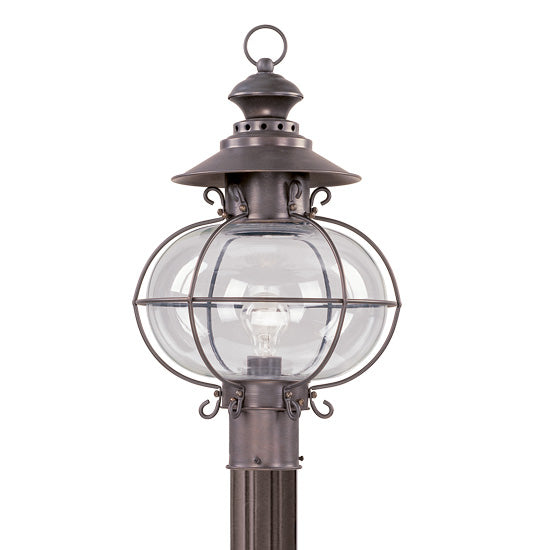 LIVEX Lighting 2226-07 Harbor Outdoor Post Lantern in Bronze (1 Light)