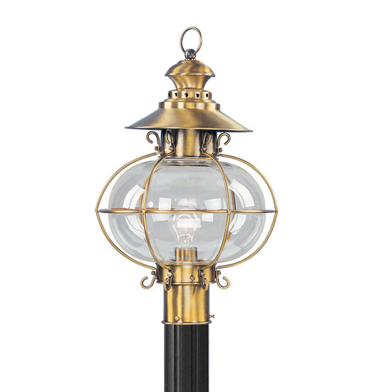 LIVEX Lighting 2226-22 Harbor Outdoor Post Lantern in Flemish Brass (1 Light)