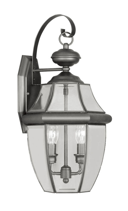 LIVEX Lighting 2251-04 Monterey Outdoor Wall Lantern in Black (2 Light)