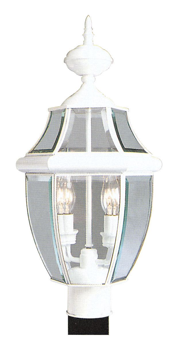 LIVEX Lighting 2254-03 Monterey Outdoor Post Lantern in White (2 Light)