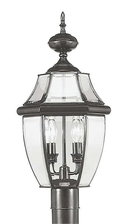 LIVEX Lighting 2254-04 Monterey Outdoor Post Lantern in Black (2 Light)