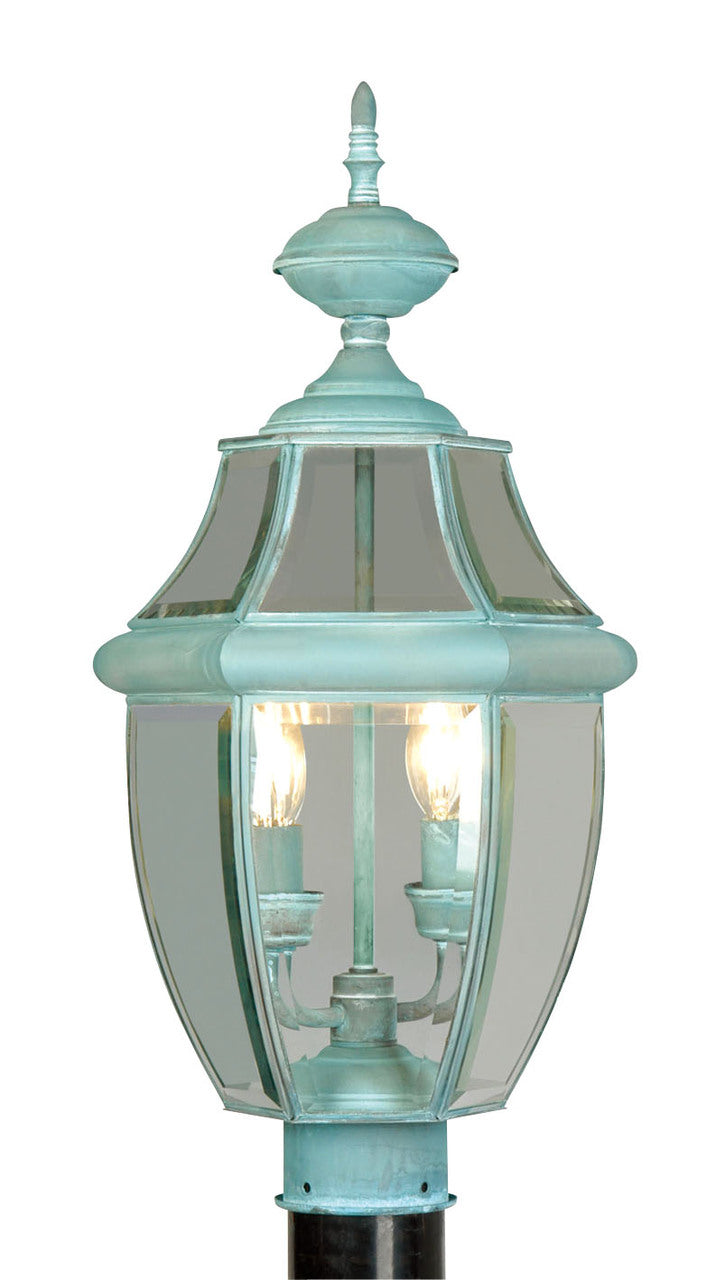 LIVEX Lighting 2254-06 Monterey Outdoor Post Lantern in Verdigris (2 Light)