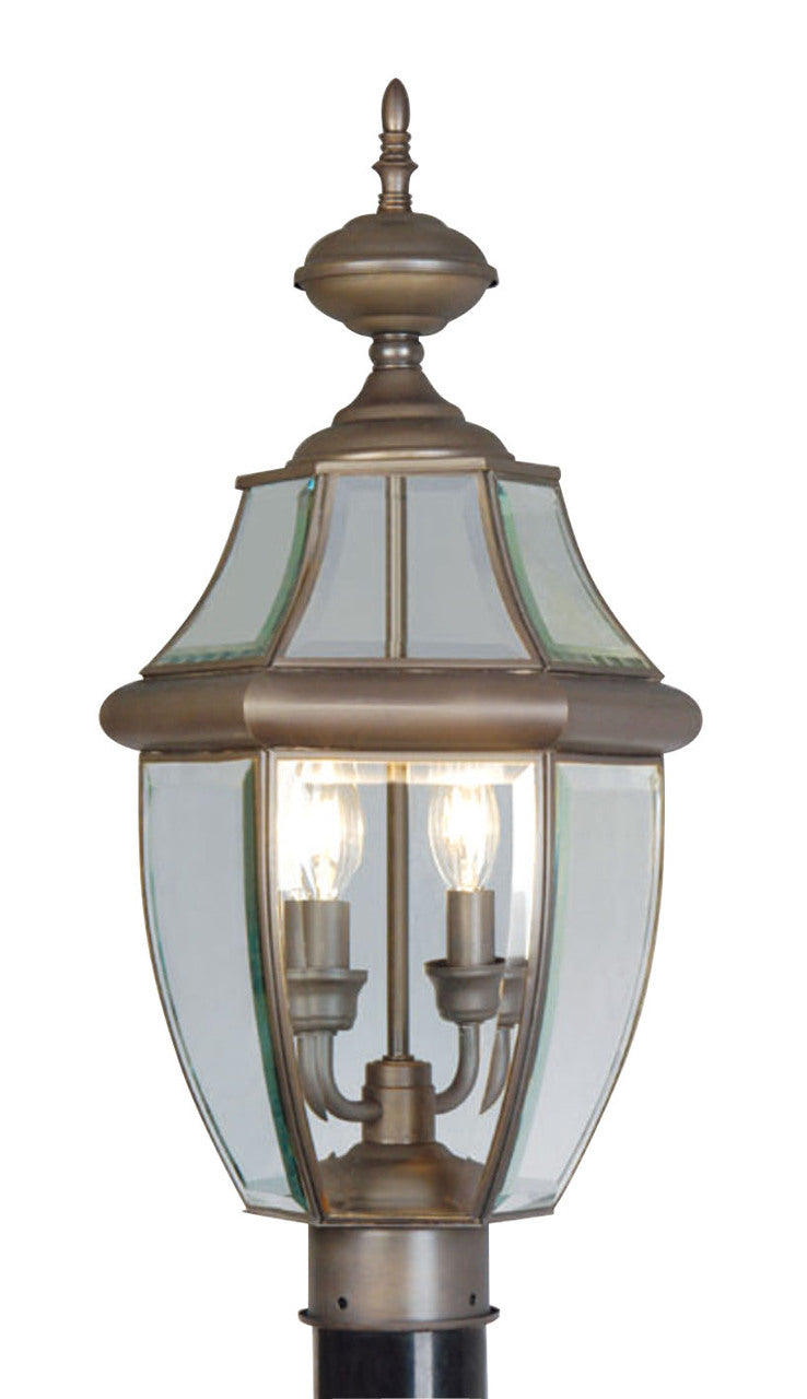 LIVEX Lighting 2254-07 Monterey Outdoor Post Lantern in Bronze (2 Light)