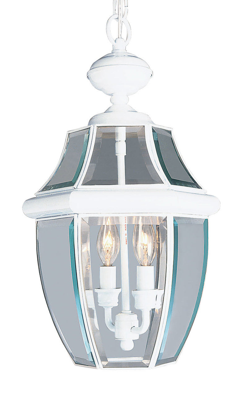 LIVEX Lighting 2255-03 Monterey Outdoor Chain Lantern in White (2 Light)