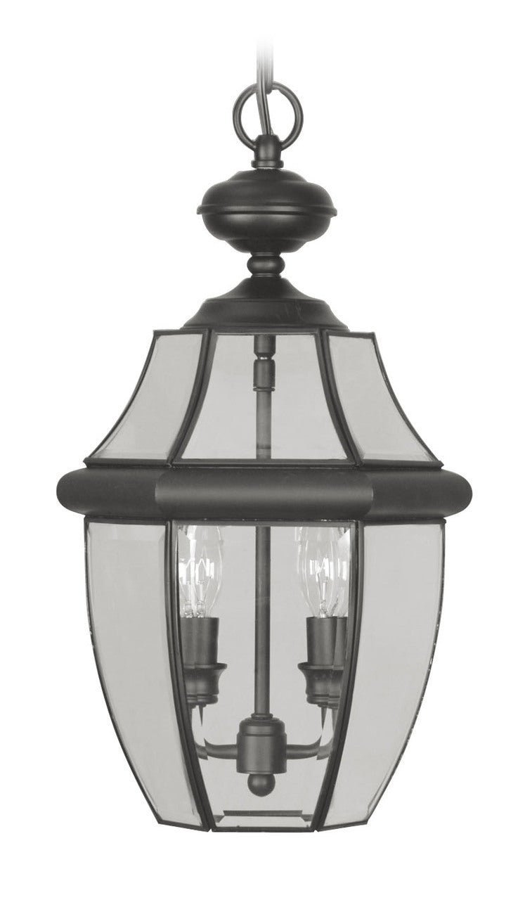 LIVEX Lighting 2255-04 Monterey Outdoor Chain Lantern in Black (2 Light)