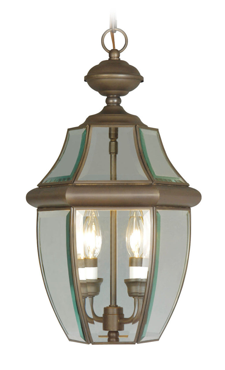 LIVEX Lighting 2255-07 Monterey Outdoor Chain Lantern in Imperial Bronze (2 Light)