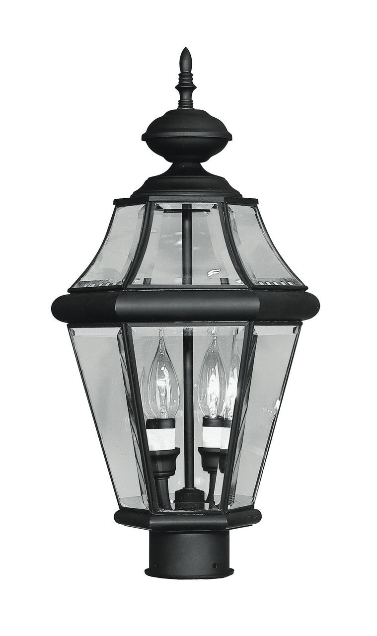 LIVEX Lighting 2264-04 Georgetown Outdoor Post Lantern in Black (2 Light)