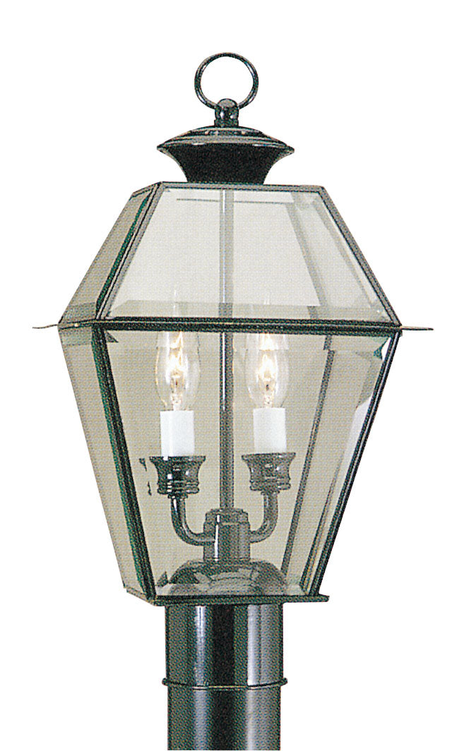 LIVEX Lighting 2284-04 Westover Outdoor Post Lantern in Black (2 Light)