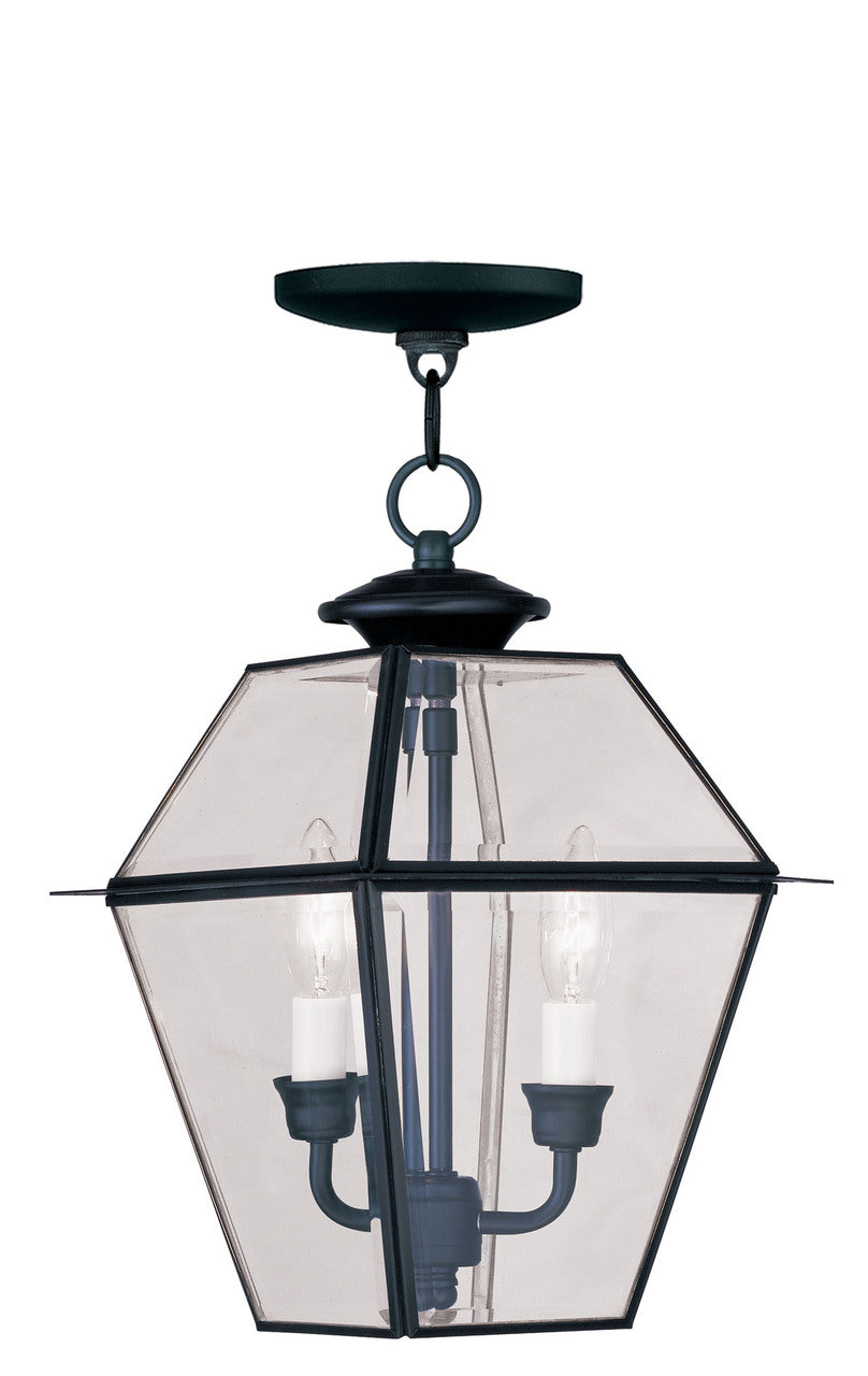 LIVEX Lighting 2285-04 Westover Outdoor Chain Lantern in Black (2 Light)