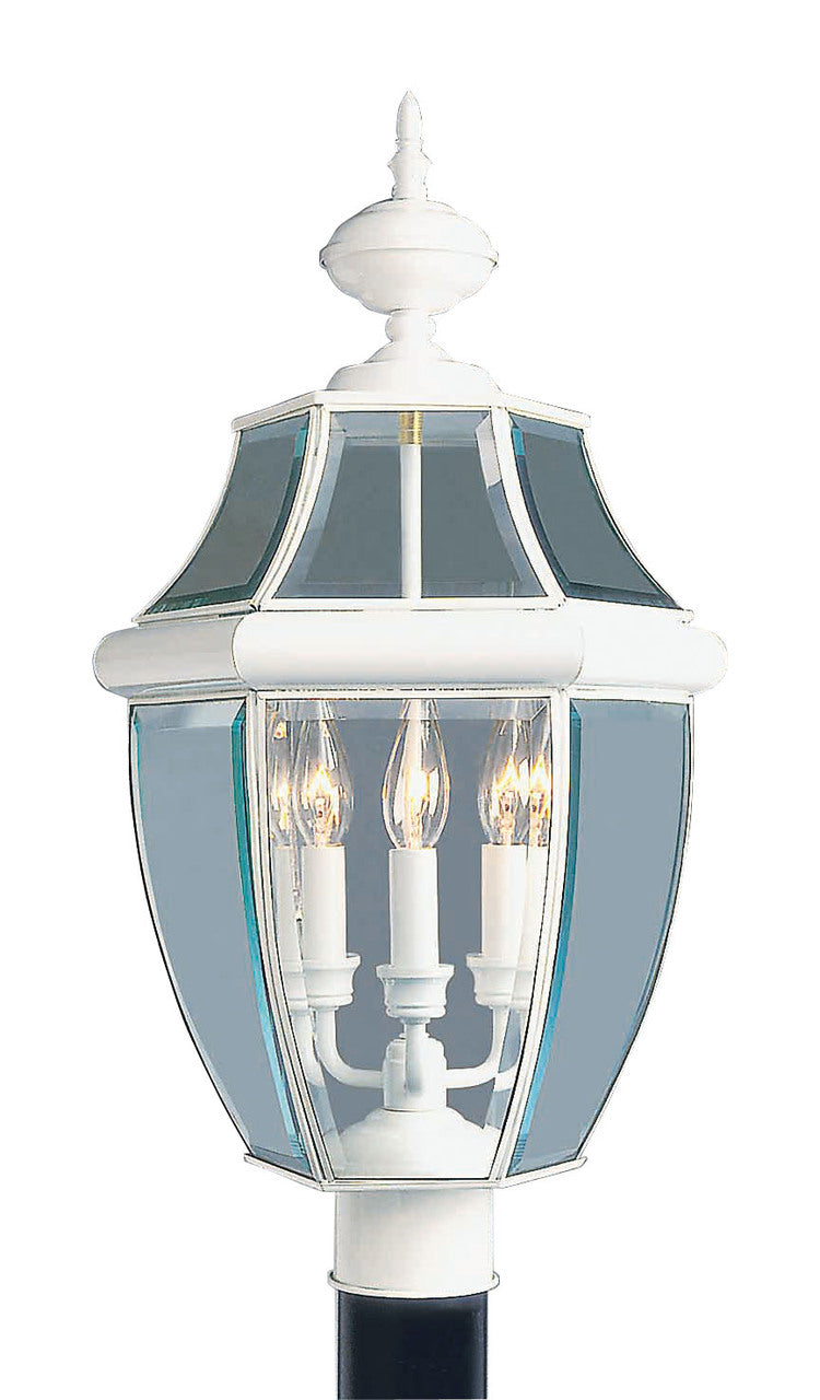 LIVEX Lighting 2354-03 Monterey Outdoor Post Lantern in White (3 Light)