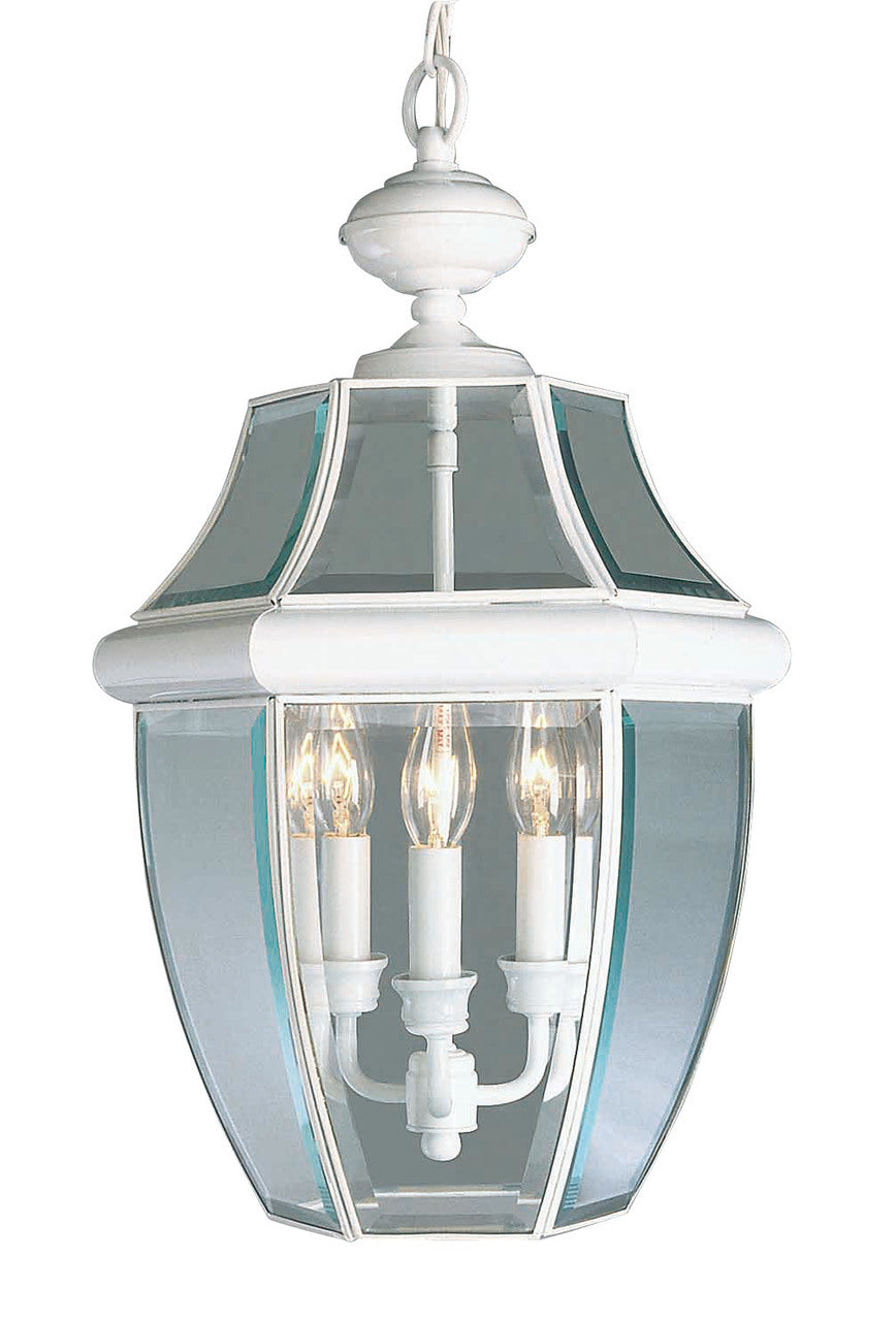 LIVEX Lighting 2355-03 Monterey Outdoor Chain Lantern in White (3 Light)
