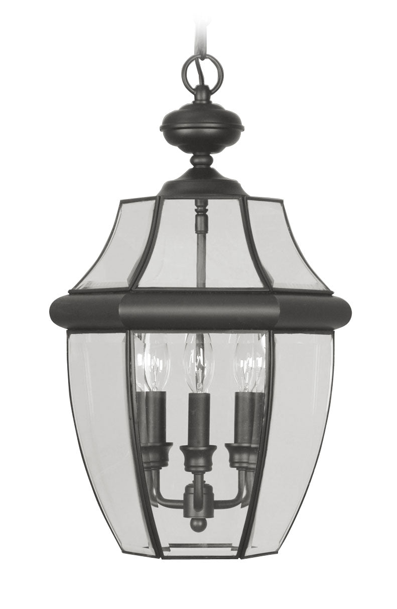 LIVEX Lighting 2355-04 Monterey Outdoor Chain Lantern in Black (3 Light)