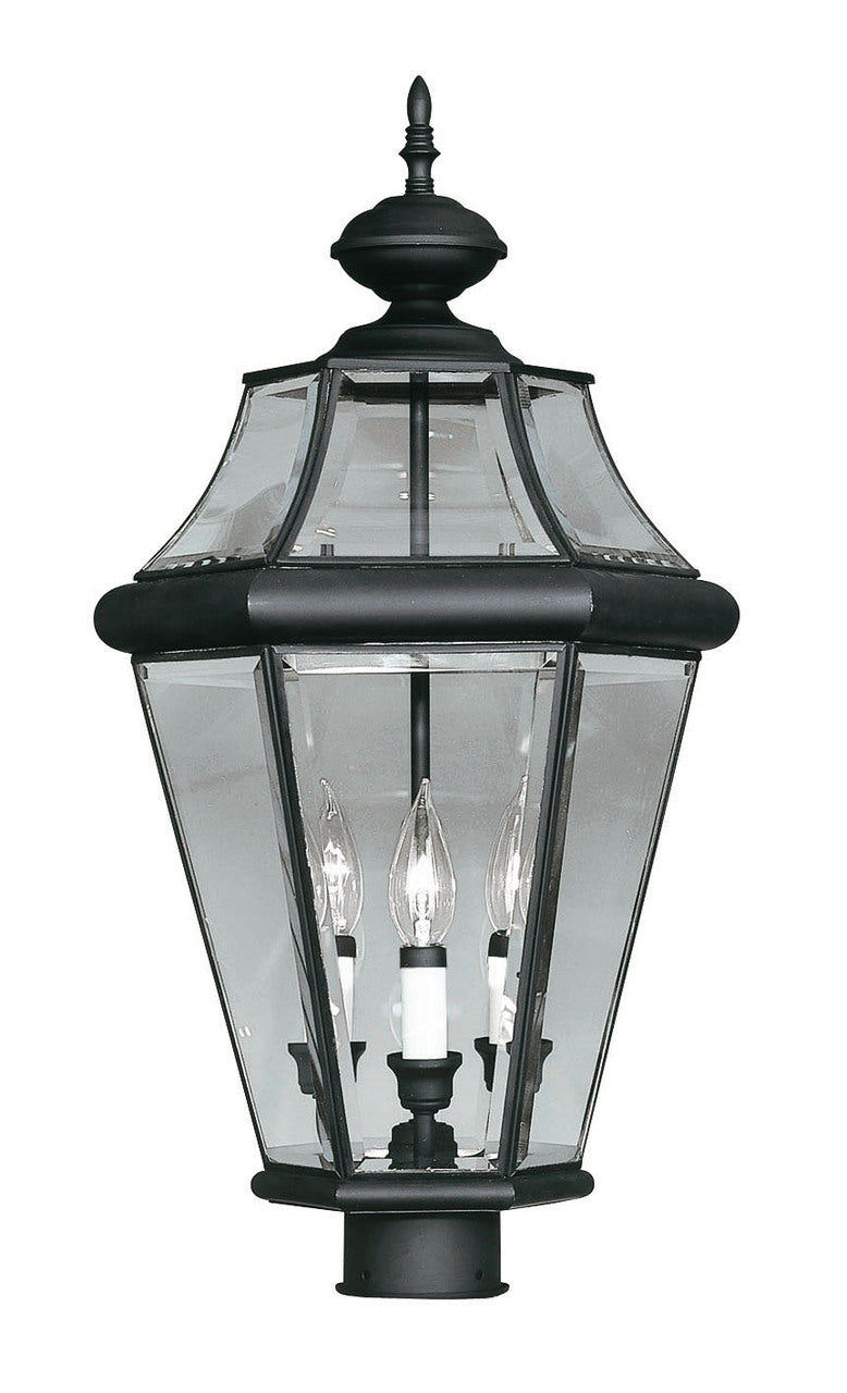 LIVEX Lighting 2364-04 Georgetown Outdoor Post Lantern in Black (3 Light)