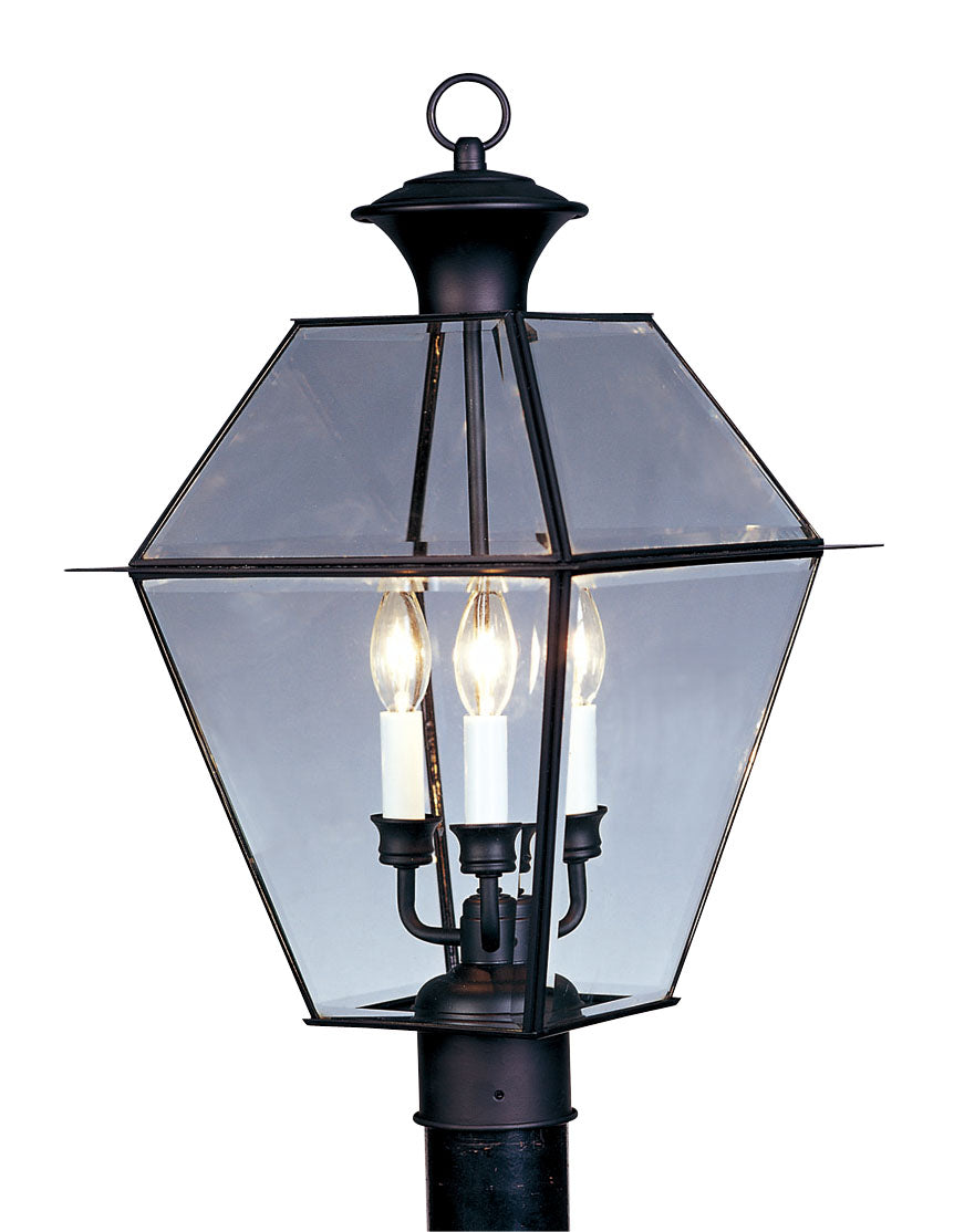 LIVEX Lighting 2384-04 Westover Outdoor Post Lantern in Black (3 Light)