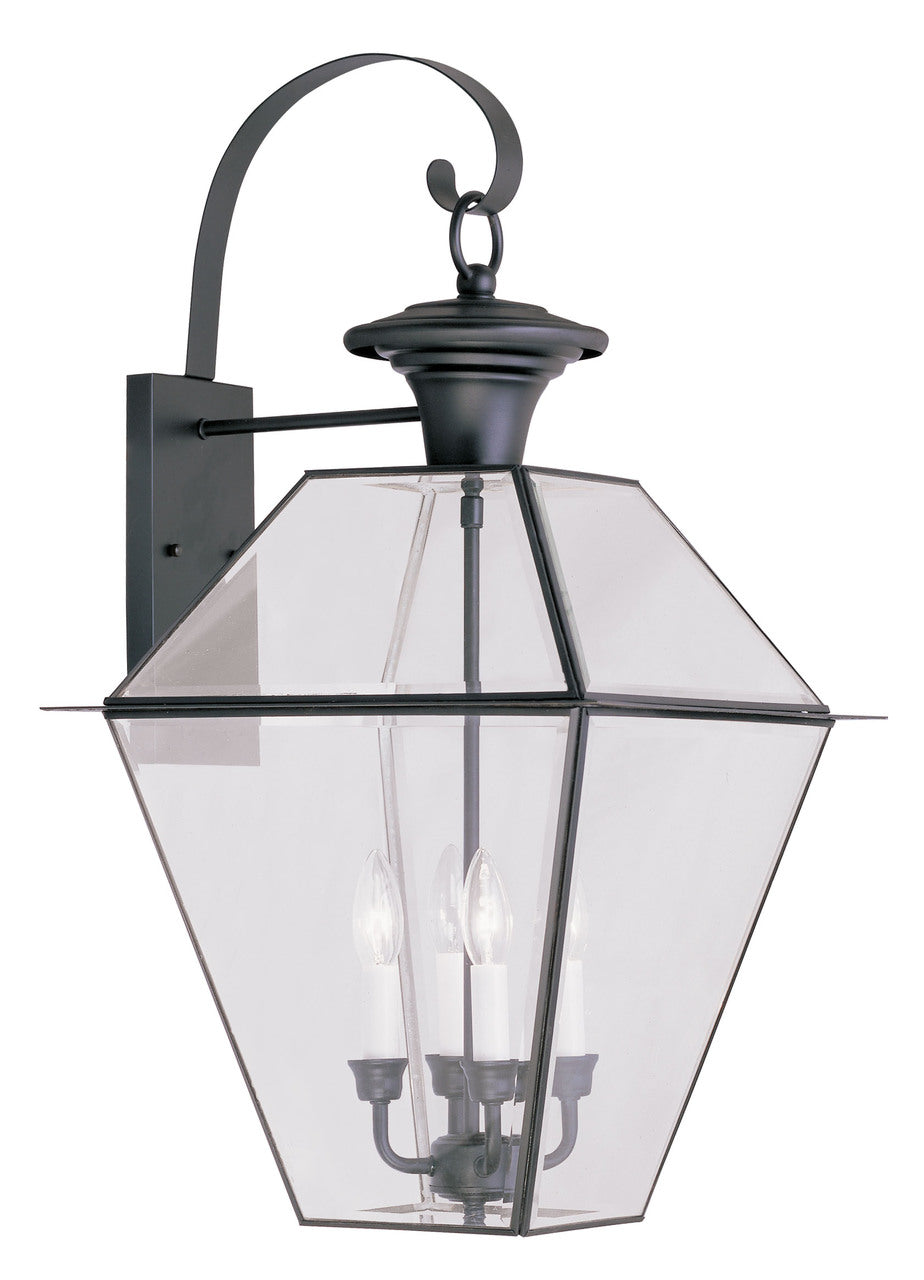 LIVEX Lighting 2386-04 Westover Outdoor Wall Lantern in Black (4 Light)