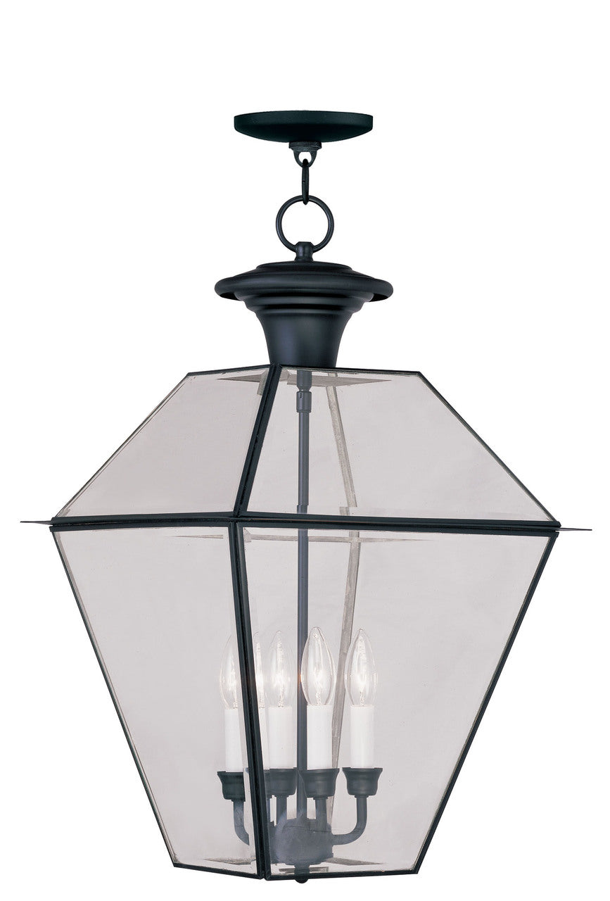 LIVEX Lighting 2387-04 Westover Outdoor Chain Lantern in Black (4 Light)
