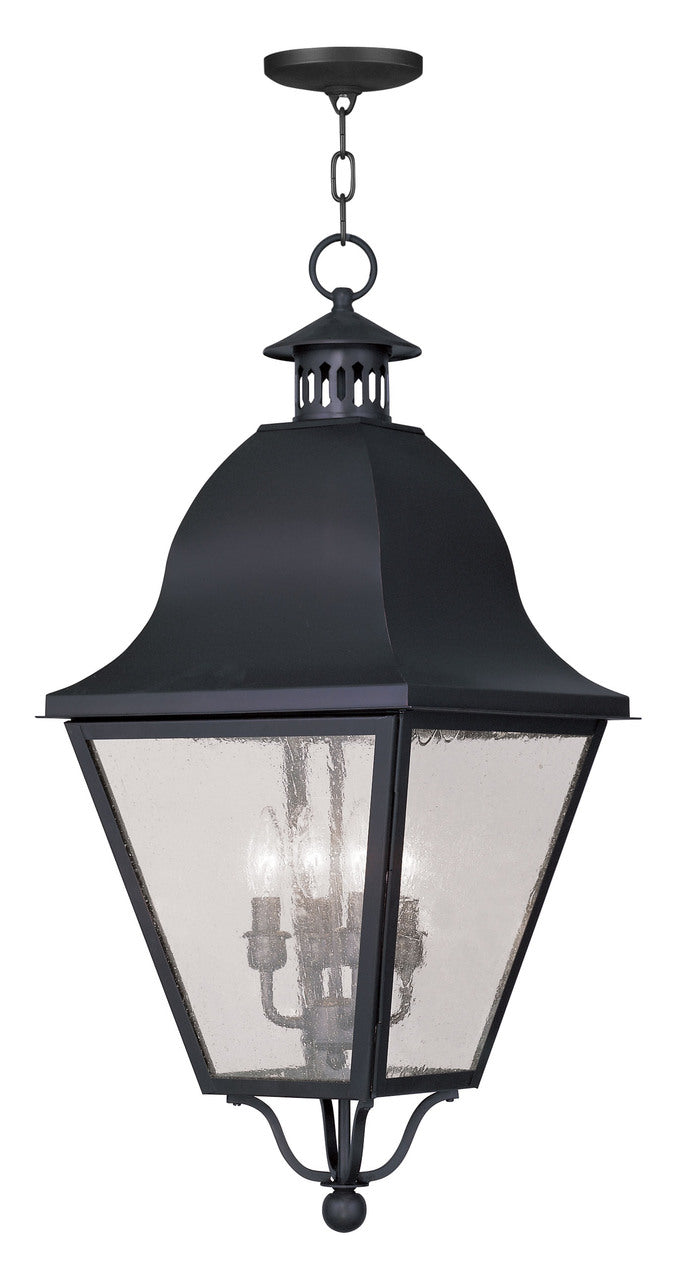 LIVEX Lighting 2547-04 Amwell Outdoor Chain Lantern in Black (4 Light)