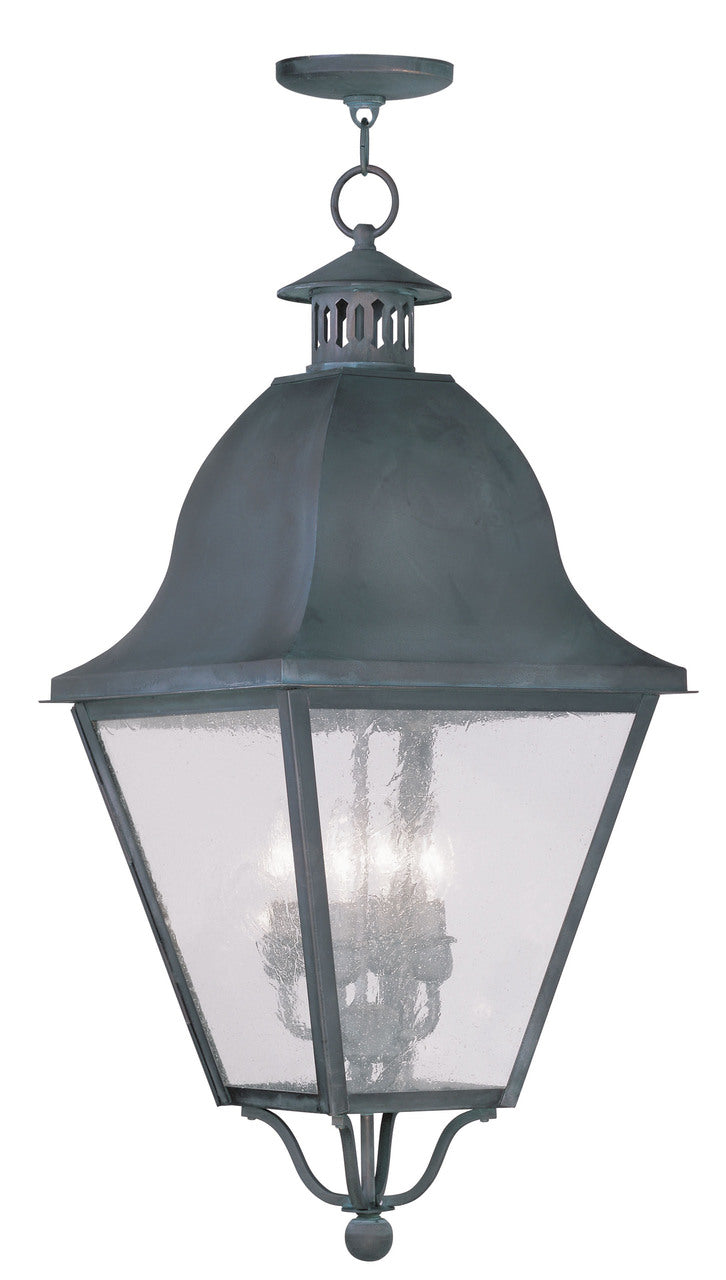 LIVEX Lighting 2547-61 Amwell Outdoor Chain Lantern in Charcoal (4 Light)