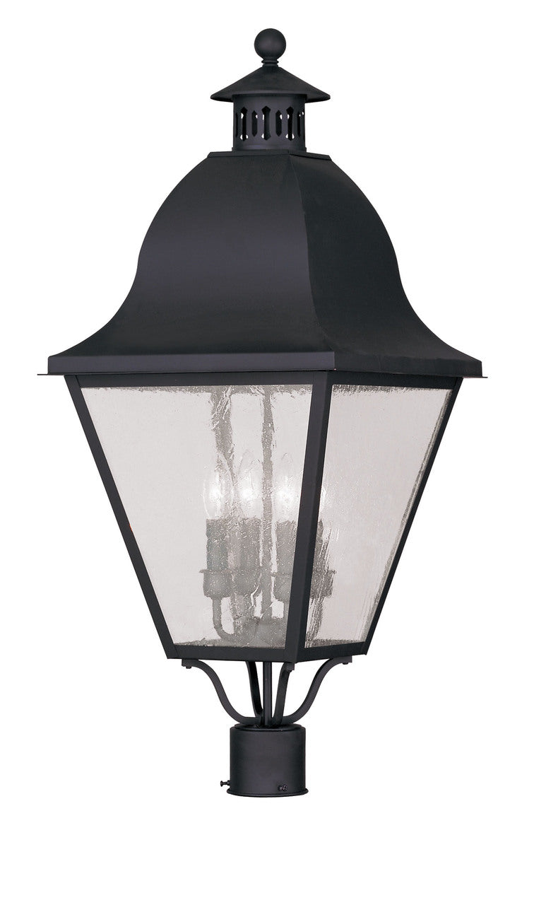 LIVEX Lighting 2548-04 Amwell Outdoor Post Lantern in Black (4 Light)