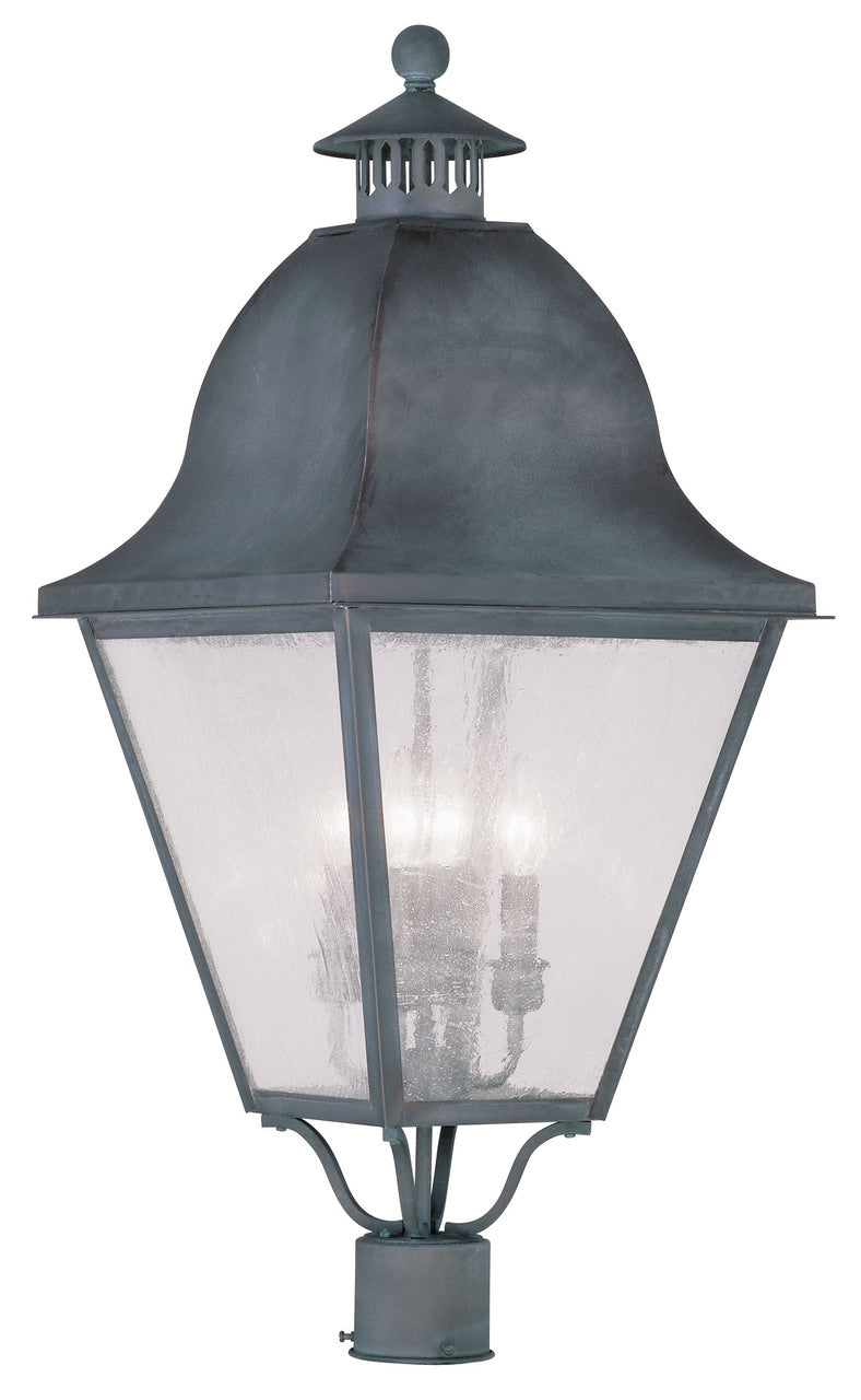 LIVEX Lighting 2548-61 Amwell Outdoor Post Lantern in Charcoal (4 Light)
