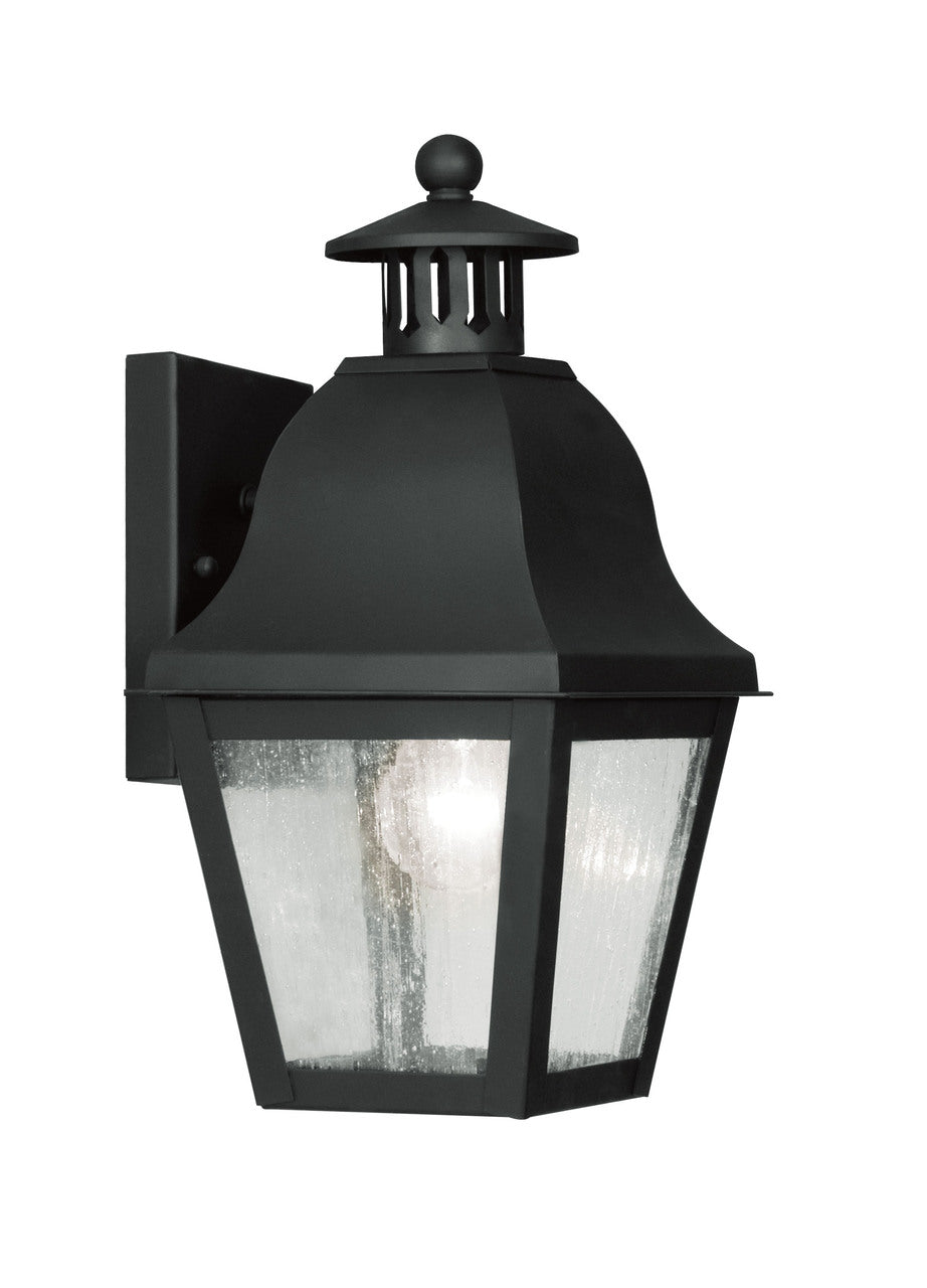 LIVEX Lighting 2550-04 Amwell Outdoor Wall Lantern in Black (1 Light)