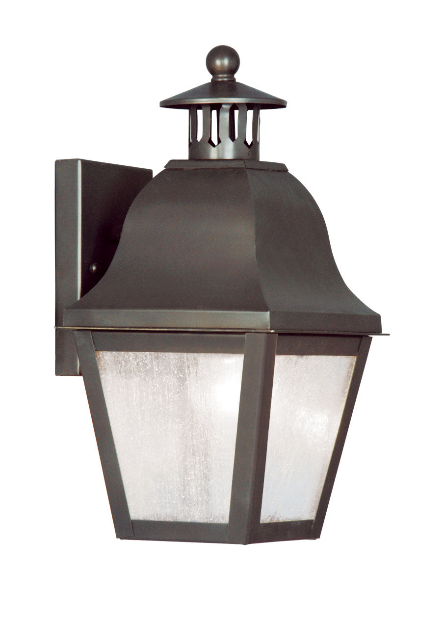LIVEX Lighting 2550-07 Amwell Outdoor Wall Lantern in Bronze (1 Light)