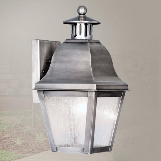LIVEX Lighting 2550-29 Amwell Outdoor Wall Lantern in Vintage Pewter (1 Light)