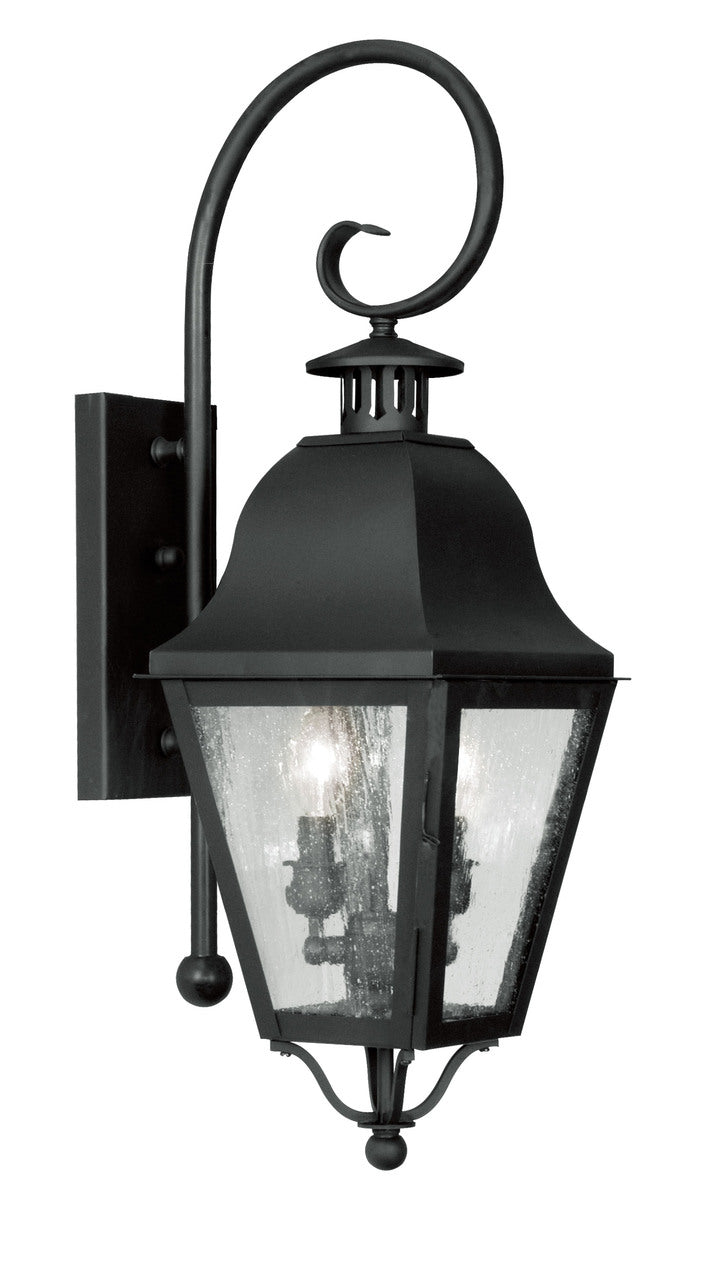 LIVEX Lighting 2551-04 Amwell Outdoor Wall Lantern in Black (2 Light)