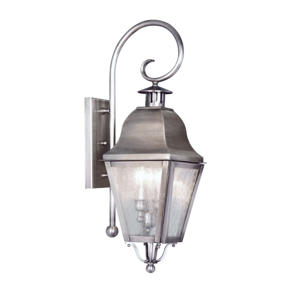 LIVEX Lighting 2551-29 Amwell Outdoor Wall Lantern in Vintage Pewter (2 Light)