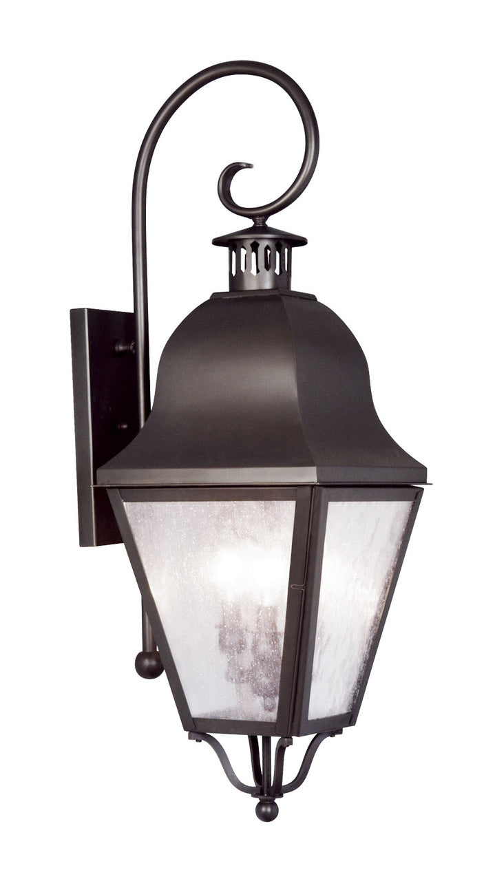 LIVEX Lighting 2555-07 Amwell Outdoor Wall Lantern in Bronze (3 Light)