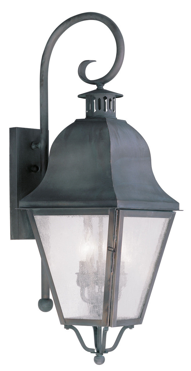LIVEX Lighting 2555-61 Amwell Outdoor Wall Lantern in Charcoal (3 Light)