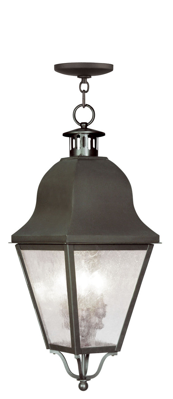 LIVEX Lighting 2557-07 Amwell Outdoor Chain Lantern in Bronze (3 Light)
