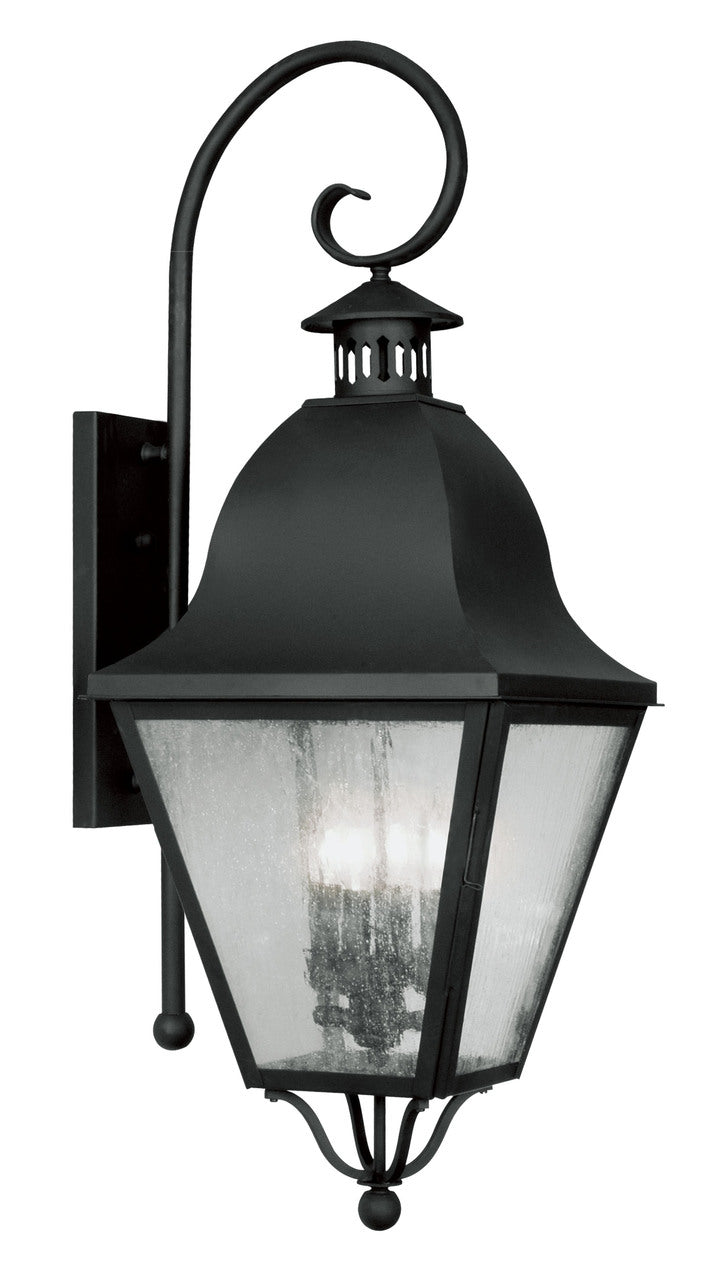 LIVEX Lighting 2558-04 Amwell Outdoor Wall Lantern in Black (4 Light)