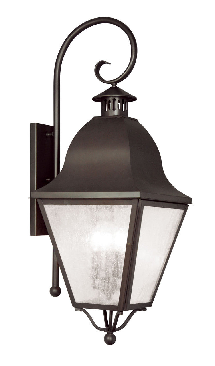 LIVEX Lighting 2558-07 Amwell Outdoor Wall Lantern in Bronze (4 Light)