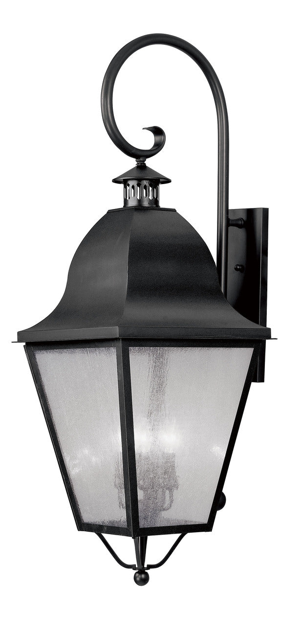 LIVEX Lighting 2559-04 Amwell Outdoor Wall Lantern in Black (4 Light)