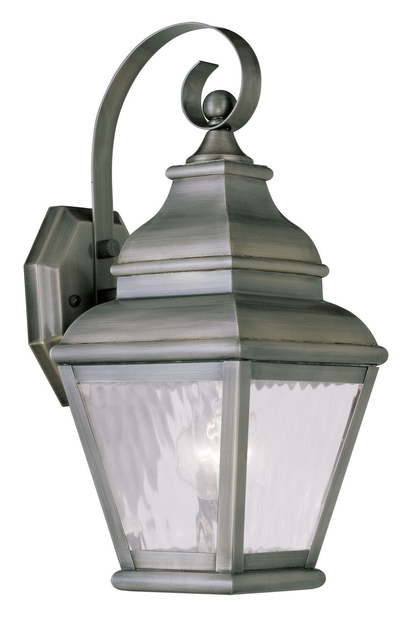 LIVEX Lighting 2601-29 Exeter Outdoor Wall Lantern in Vintage Pewter (1 Light)