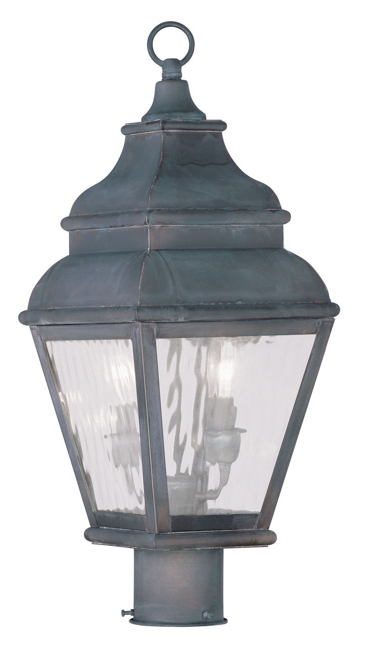 LIVEX Lighting 2603-61 Exeter Outdoor Post Lantern in Charcoal (2 Light)