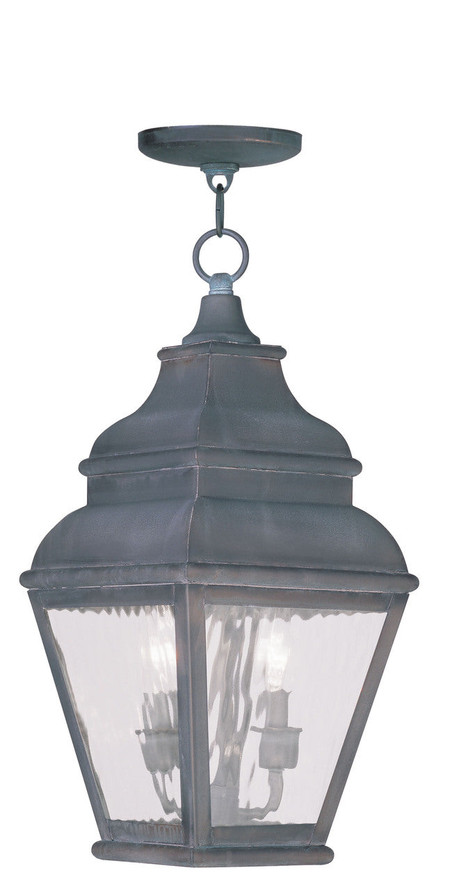 LIVEX Lighting 2604-61 Exeter Outdoor Chain Lantern in Charcoal (2 Light)