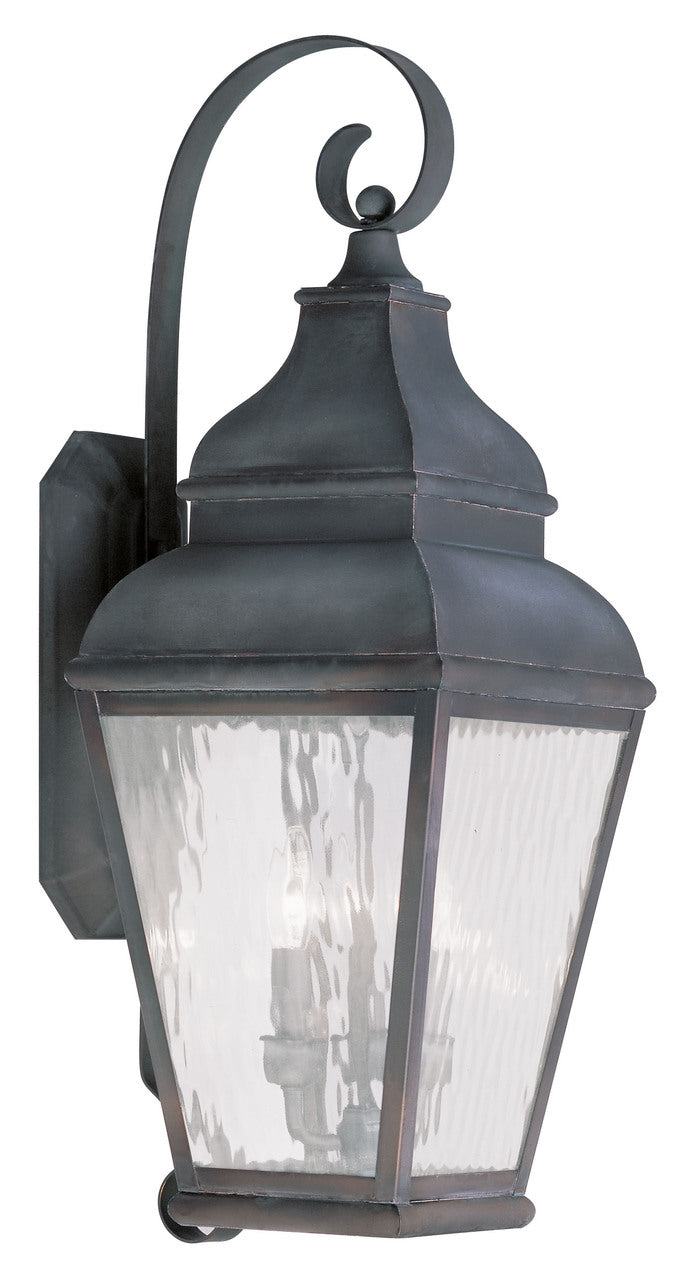 LIVEX Lighting 2605-61 Exeter Outdoor Wall Lantern in Charcoal (3 Light)