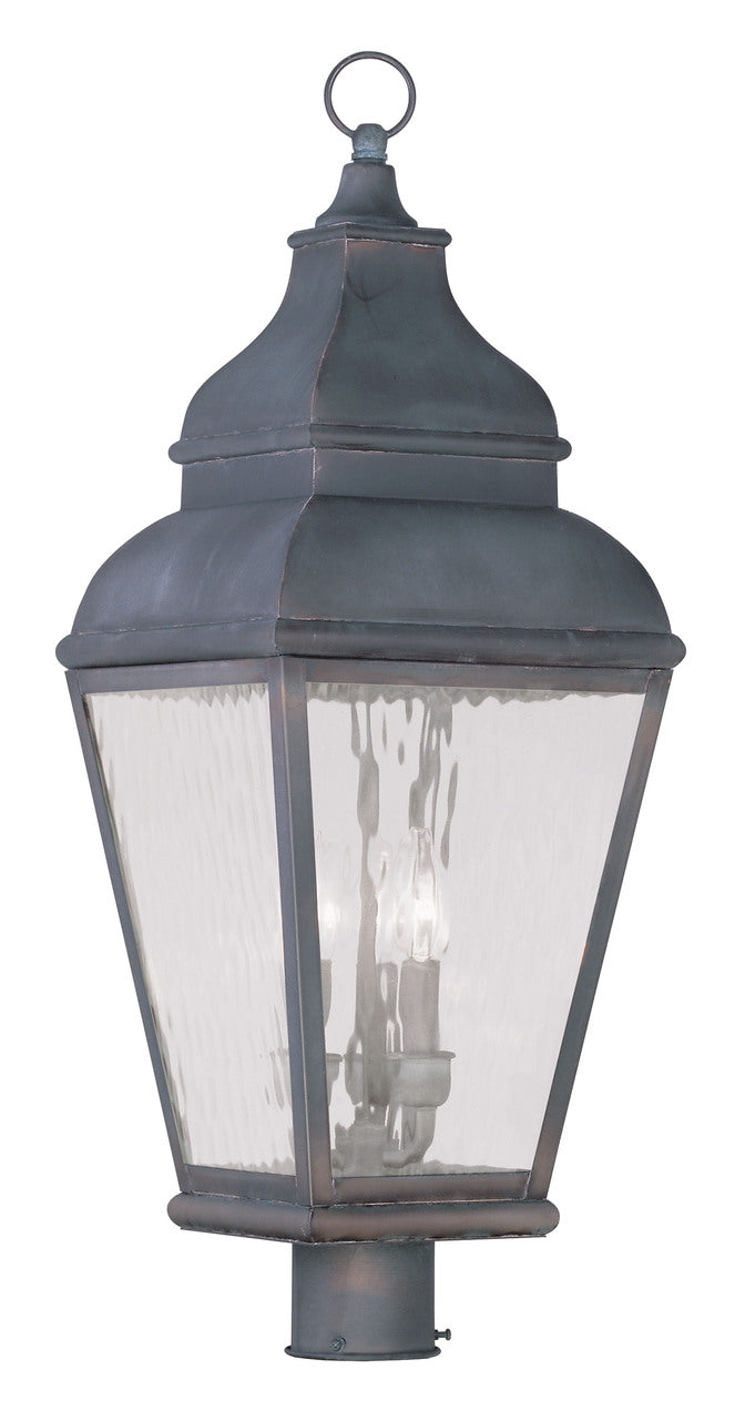 LIVEX Lighting 2606-61 Exeter Outdoor Post Lantern in Charcoal (3 Light)