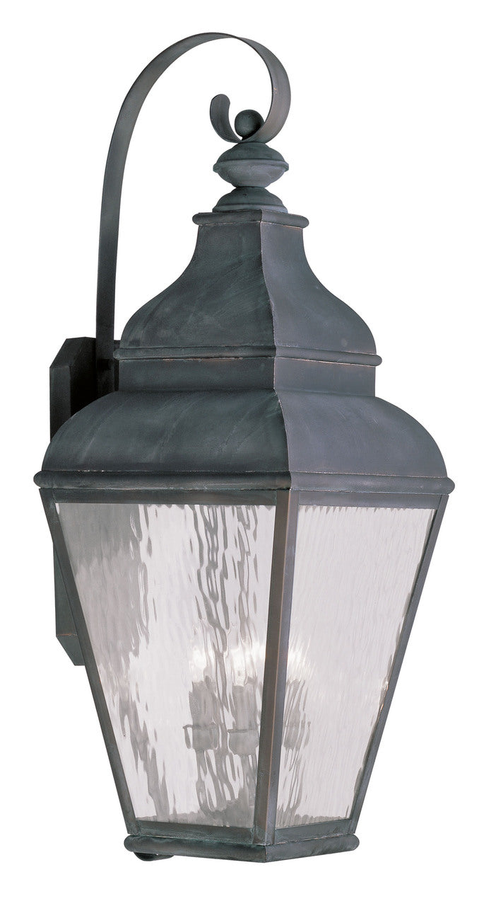 LIVEX Lighting 2607-61 Exeter Outdoor Wall Lantern in Vintage Pewter (4 Light)